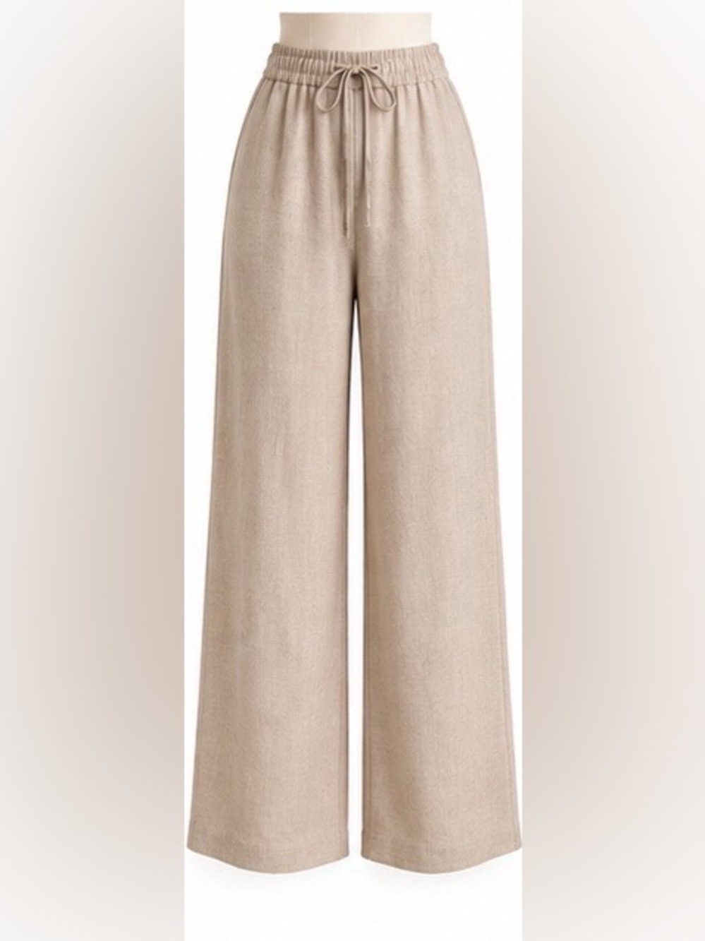 Wide-Leg Pants in Beige
